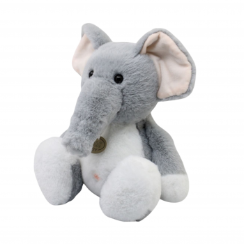 Плюшен слон Ангел с медальон, сив, 30 см