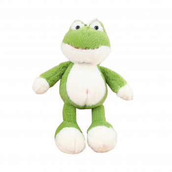 Плюшена жаба Кати с медальон, зелена, 30 см