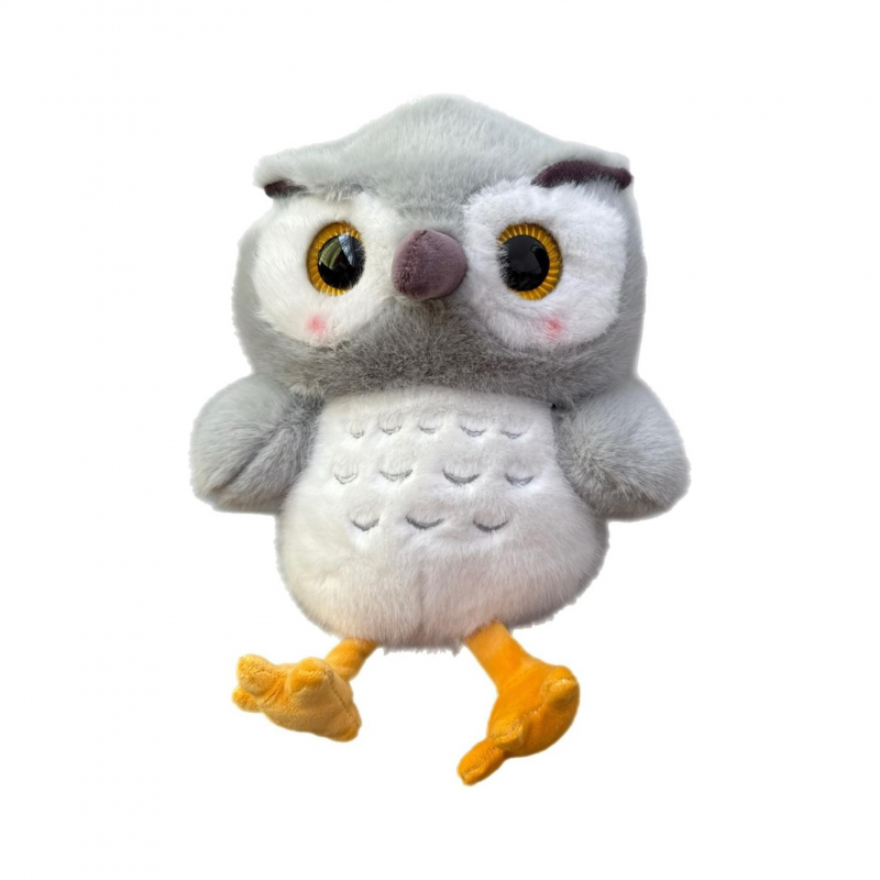 Плюшена сова Сиси, сива, 40 см