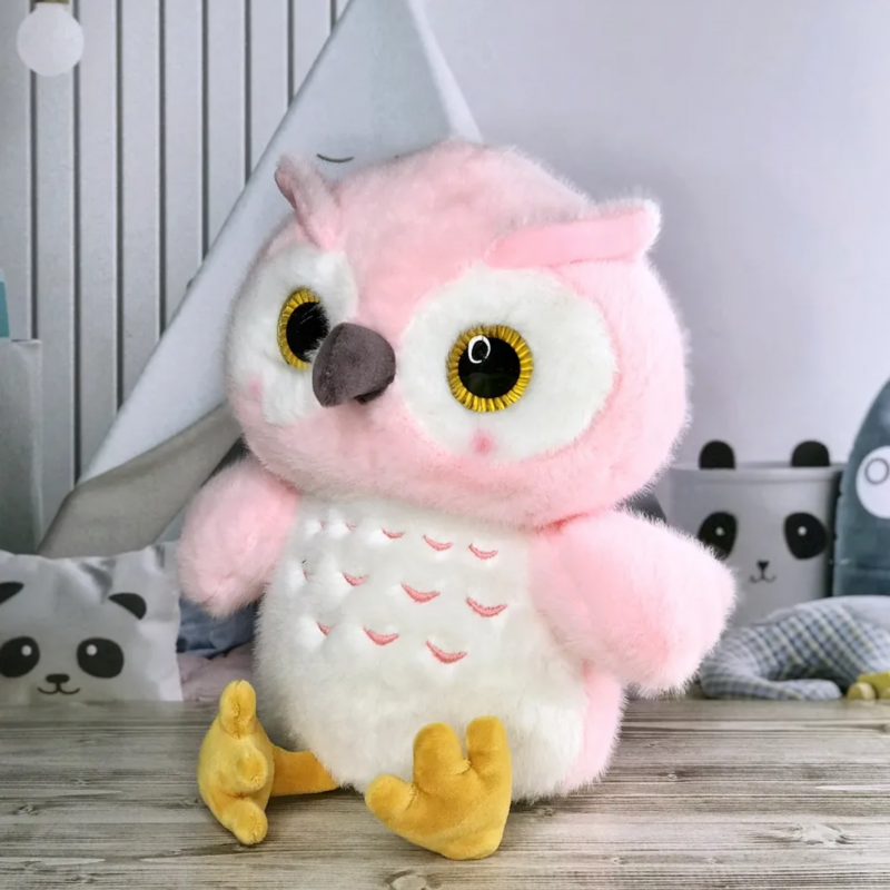 Плюшена сова Сиси, розова, 40 см