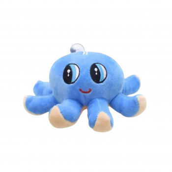Плюшен октопод за закачане, син, 20 см 