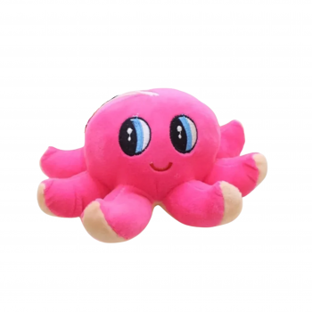 Плюшен октопод за закачане, розов, 20 см 