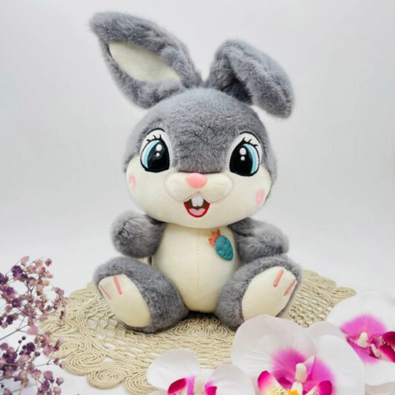 Плюшен заек Бени, сив, 30 см