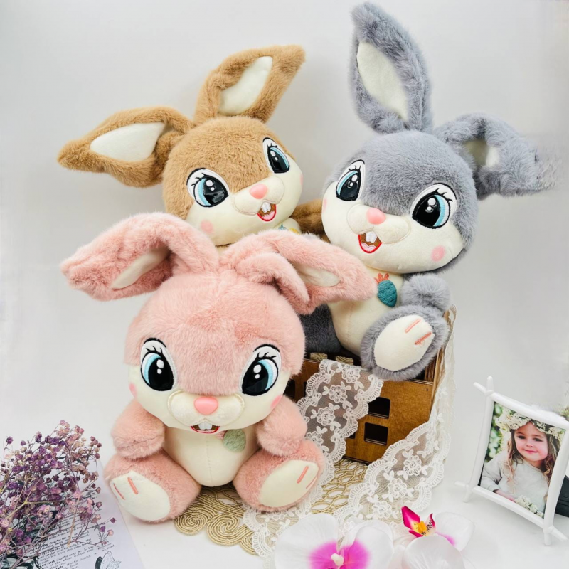 Плюшен заек Бени, розов, 30 см