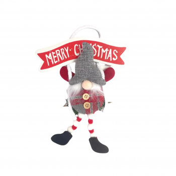 Коледна украса за закачане - Тролче с надпис