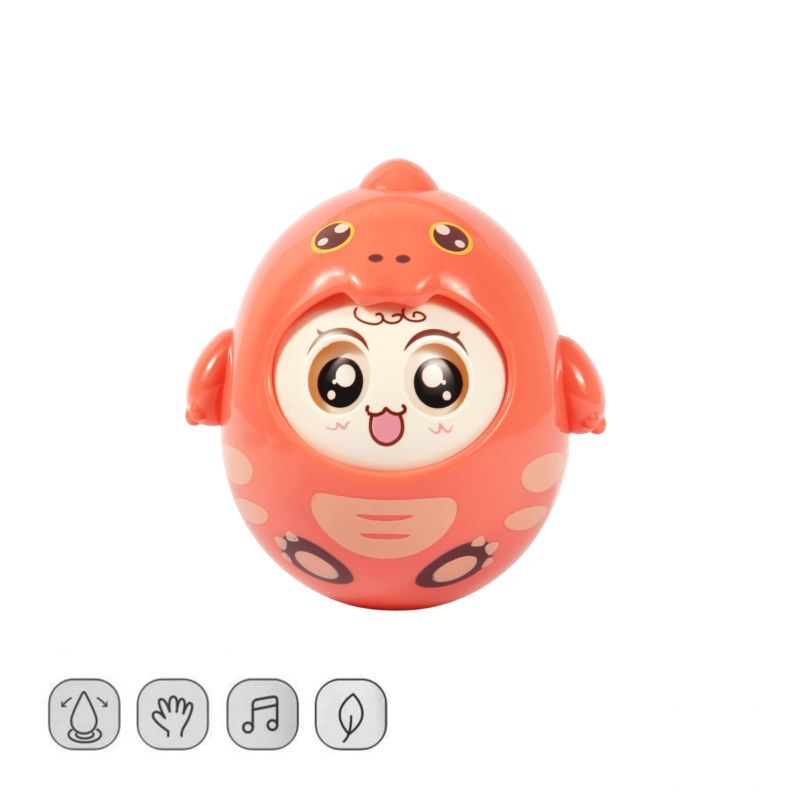 Образователна играчка Неваляшка Динозавър в оранжево