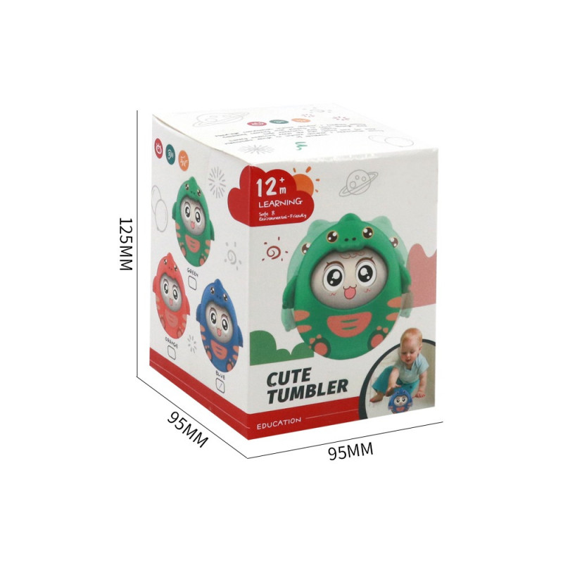 Образователна играчка Неваляшка Динозавър в оранжево