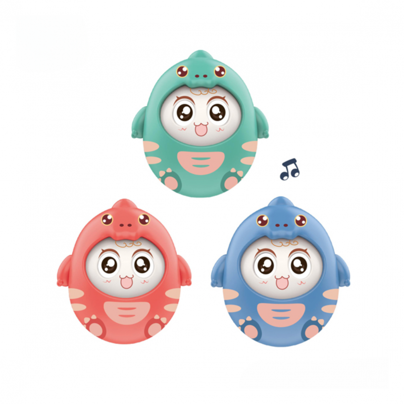 Образователна играчка Неваляшка Динозавър в оранжево