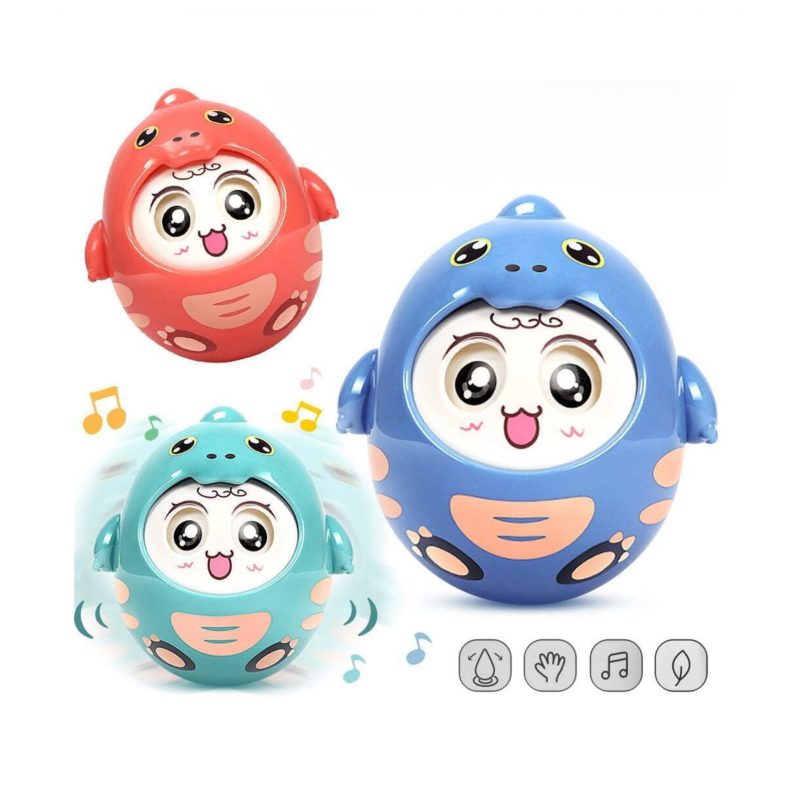 Образователна играчка Неваляшка Динозавър в оранжево