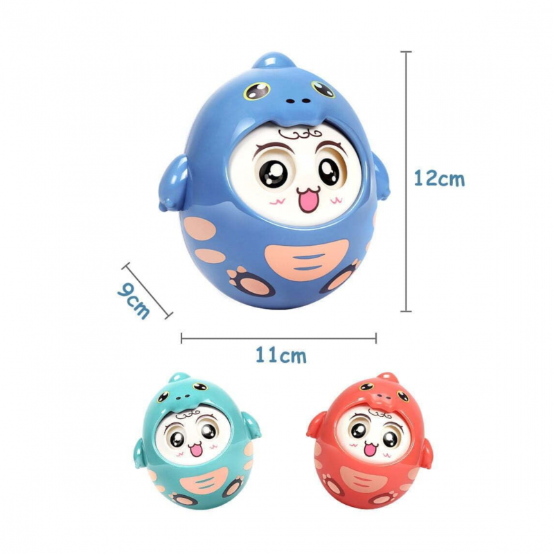 Образователна играчка Неваляшка Динозавър в оранжево