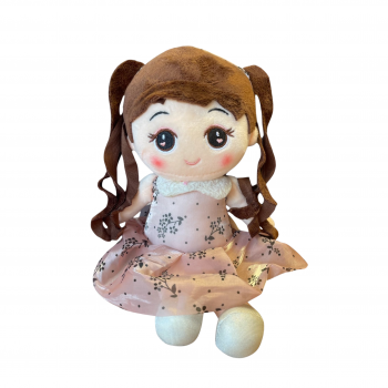 Мека кукла Ива с розова рокля, 30 см