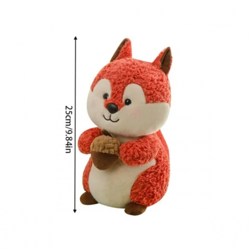 Плюшена катеричка с жълъд, оранжева, 25 см