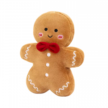 Плюшена коледна бисквитка, кафява, 27 см