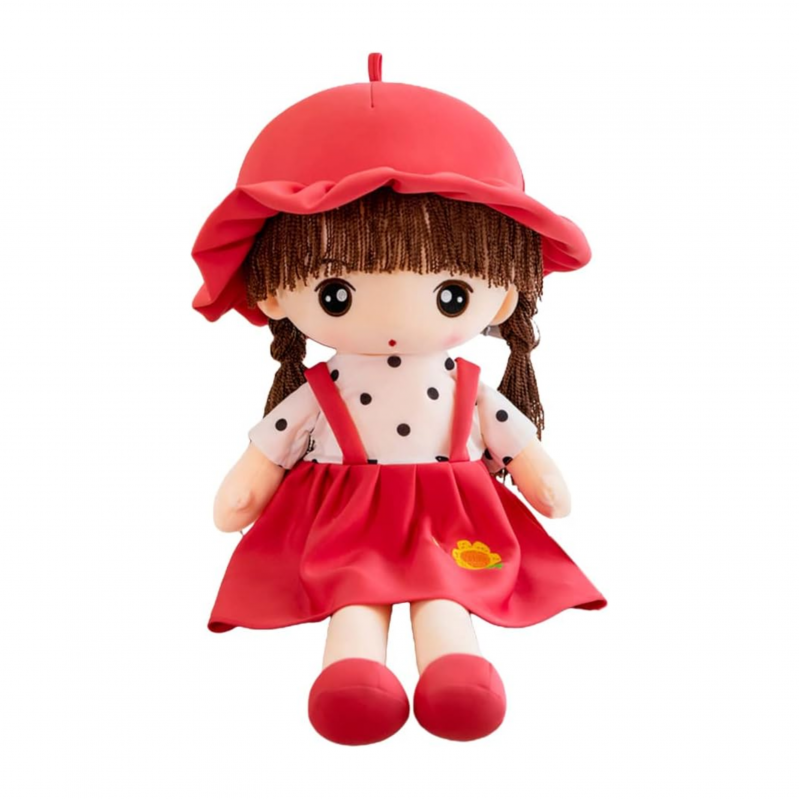 Мека кукла Мария с червена рокля, 45 см