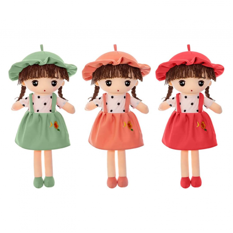 Мека кукла Мария с червена рокля, 45 см