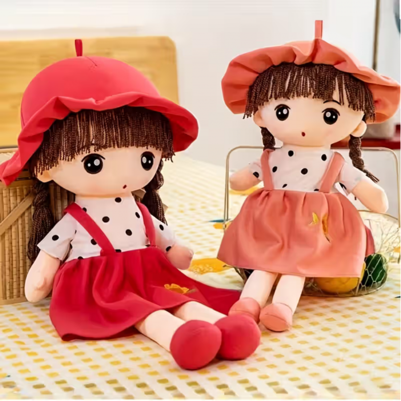 Мека кукла Мария с червена рокля, 45 см