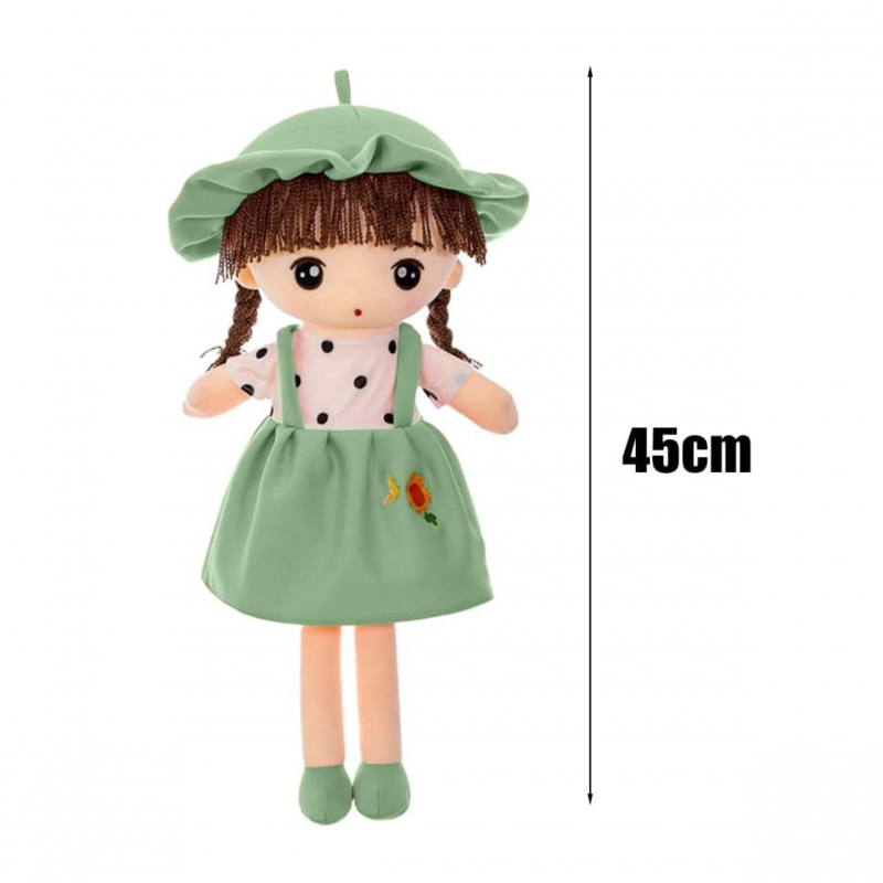 Мека кукла Мария със зелена рокля, 45 см