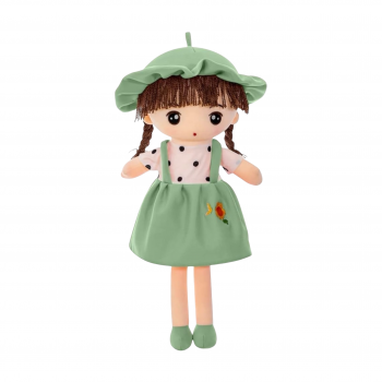 Мека кукла Мария със зелена рокля, 45 см