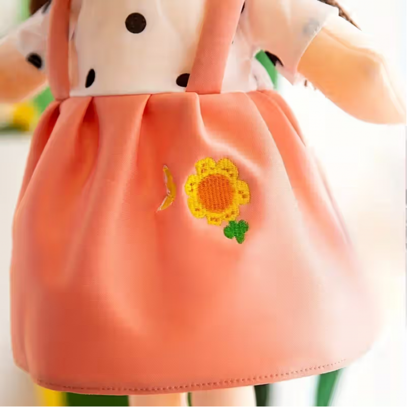 Мека кукла Мария с розова рокля, 45 см