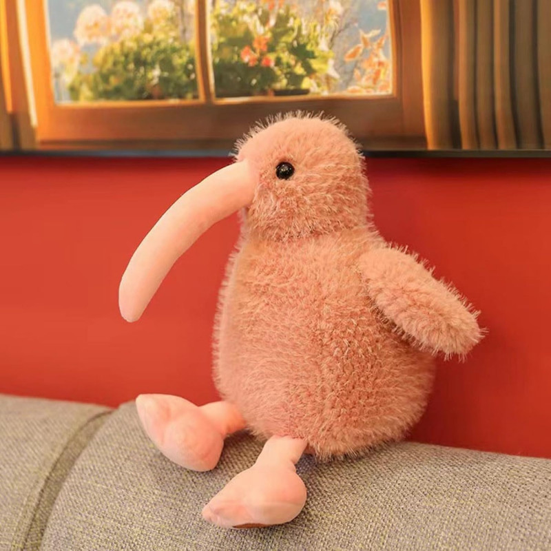  Плюшена птица киви, розова, 23 см