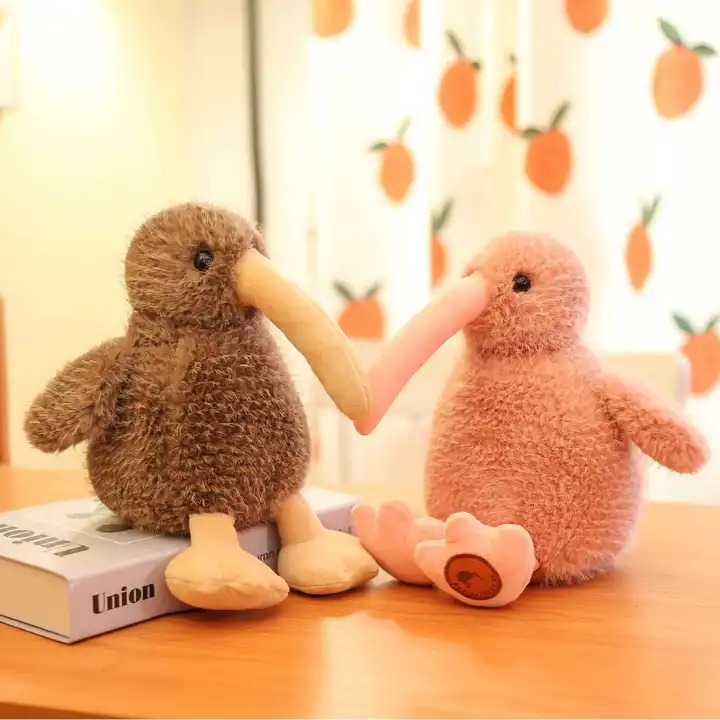  Плюшена птица киви, розова, 23 см