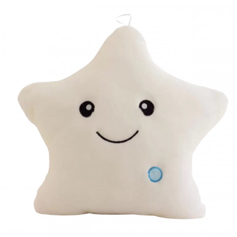 Плюшена звезда с LED светлини, бяла, 30 см