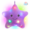 Плюшена звезда с LED светлини, лилава, 30 см