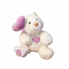 Плюшено мече с лилав балон сърце, 25 см