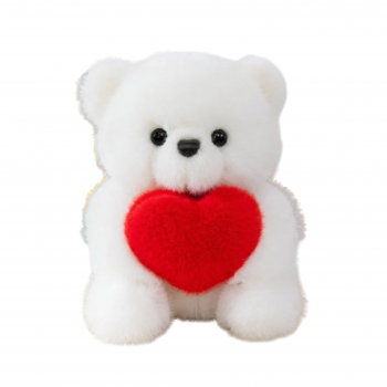 Плюшено мече Амор, бяло, 20 см