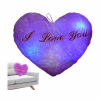 Плюшено сърце с LED светлини, лилаво, 30 см
