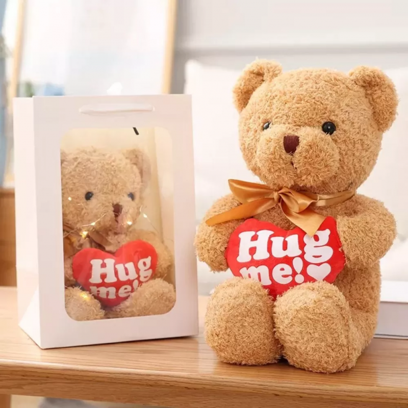 Плюшено мече Hug me, бежаво, 30 см