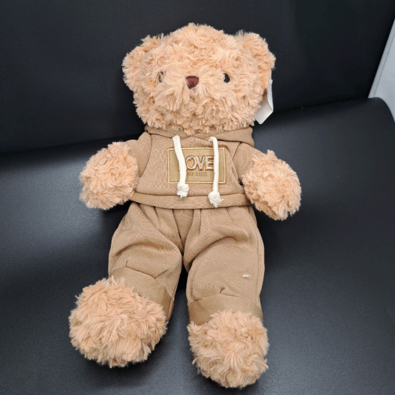 Плюшено мече с кафява дрешка LOVE, 30 см