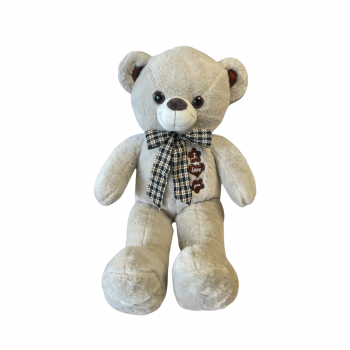 Плюшено мече Гери с панделка и сърчице, кафяво, 60 см