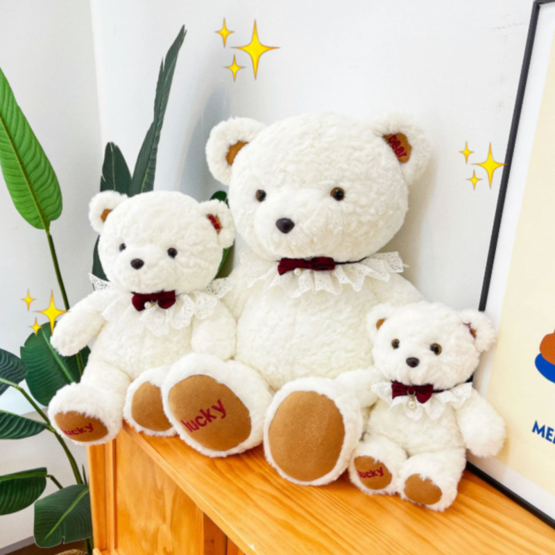 Плюшено мече Ани, бяло, 65 см