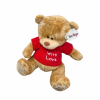 Плюшено мече Тони с червена тениска With love, кафяво, 20 см
