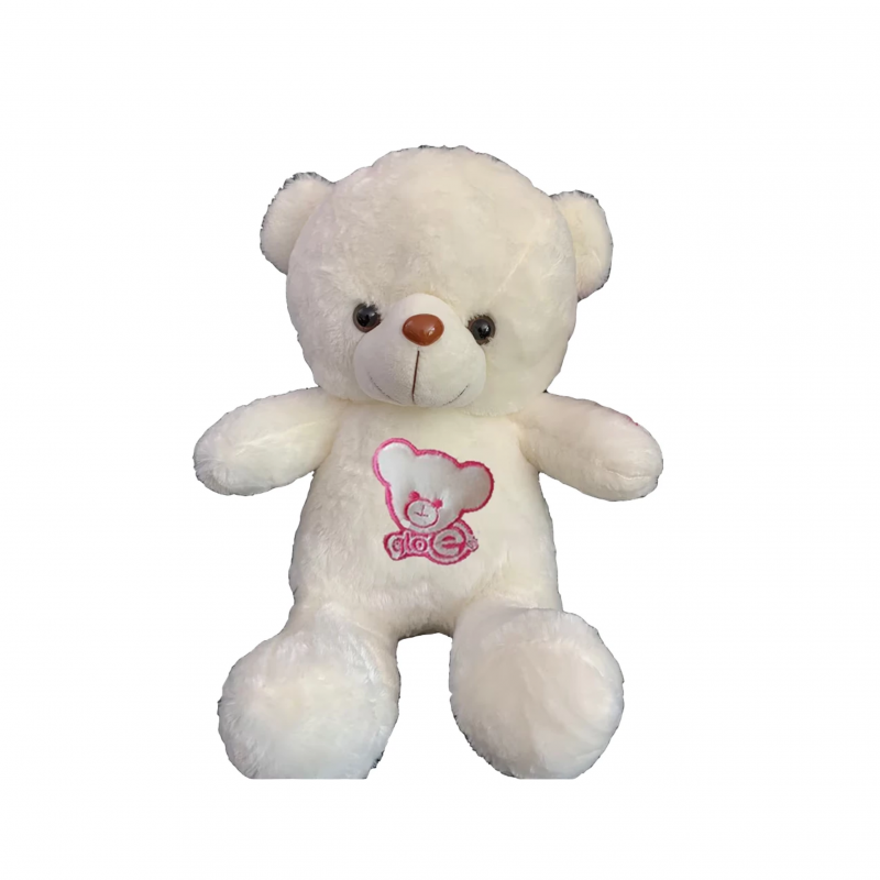Плюшено светещо мече GloE, бяло, 35 см