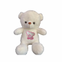 Плюшено светещо мече GloE, бяло, 35 см