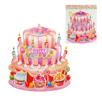 3D Парти украса торта с кексчета - Happy Birthday