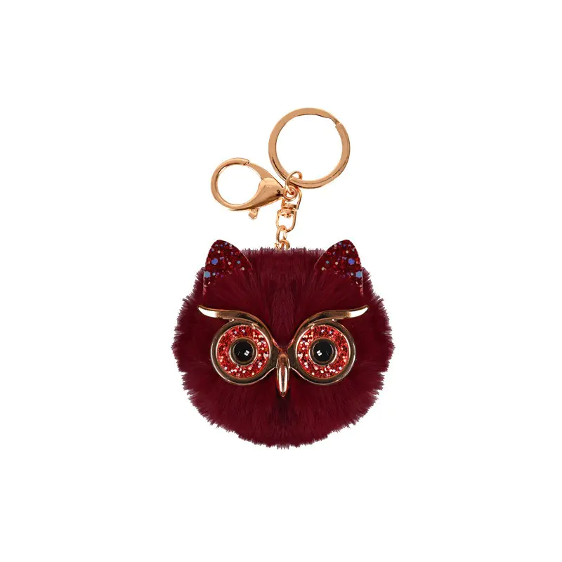 Плюшен ключодържател Бухал в червено