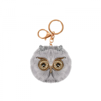 Плюшен ключодържател Бухал в сиво