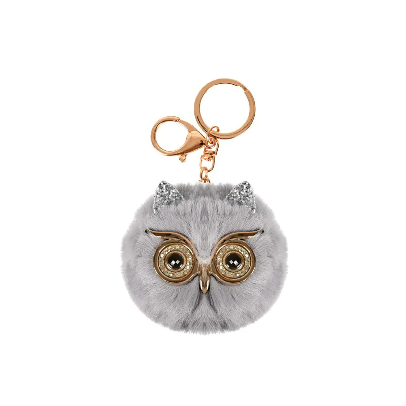 Плюшен ключодържател Бухал в сиво