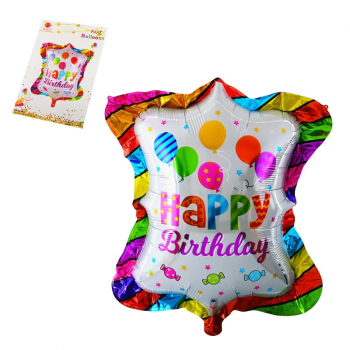 Балон Happy Birthday, цветен