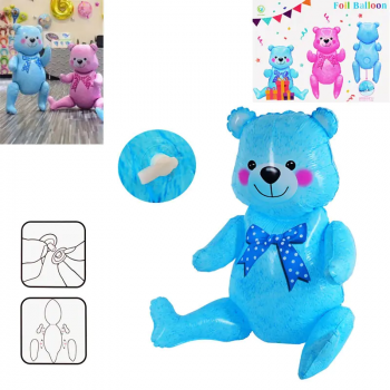 Балон - Мече в синьо с подвижни крачета