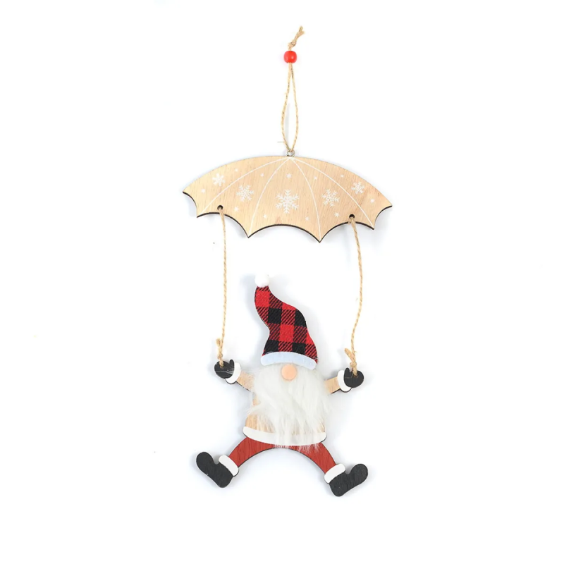 Коледна украса за врата - Гном с чадър