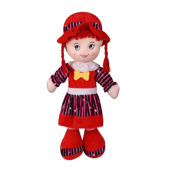 Мека кукла Боряна, червена, 70 см