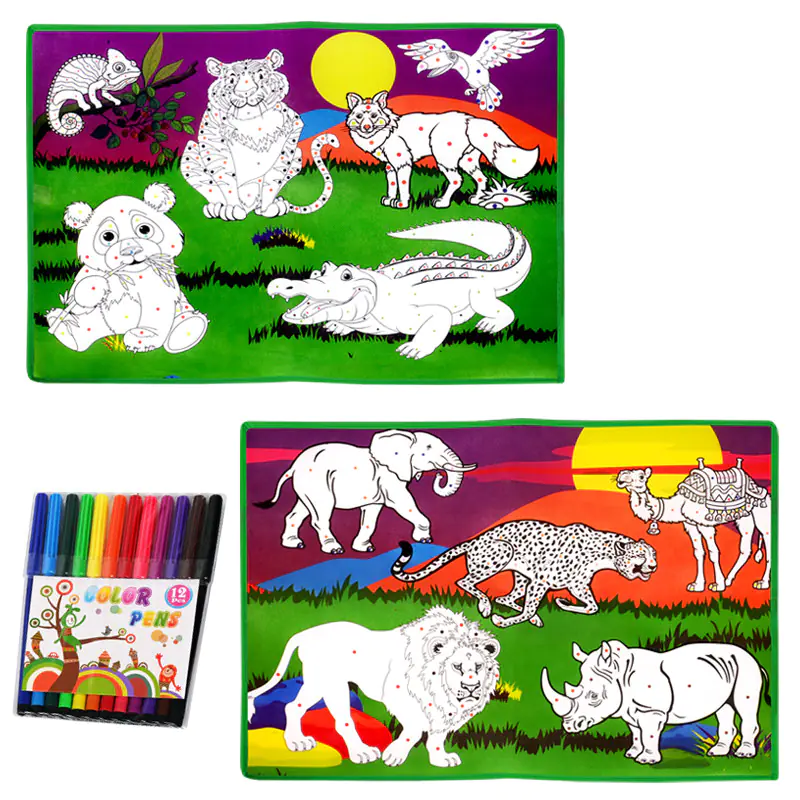 Текстилни постелки - Животни за оцветяване с флумастери