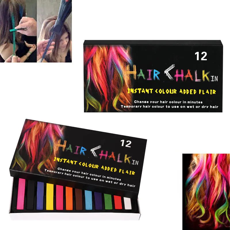 Цветни тебешири за коса - 12 броя