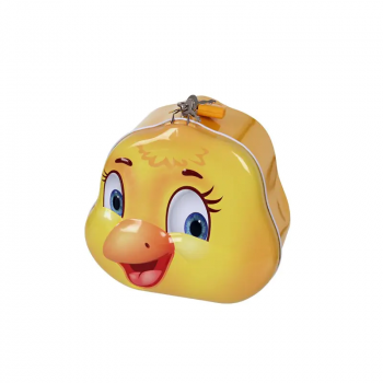 Метална касичка - Птиче с ключе и катинар в жълто