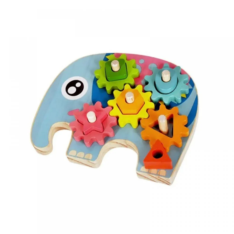 Дървен сортер Слонче – креативна игра за деца