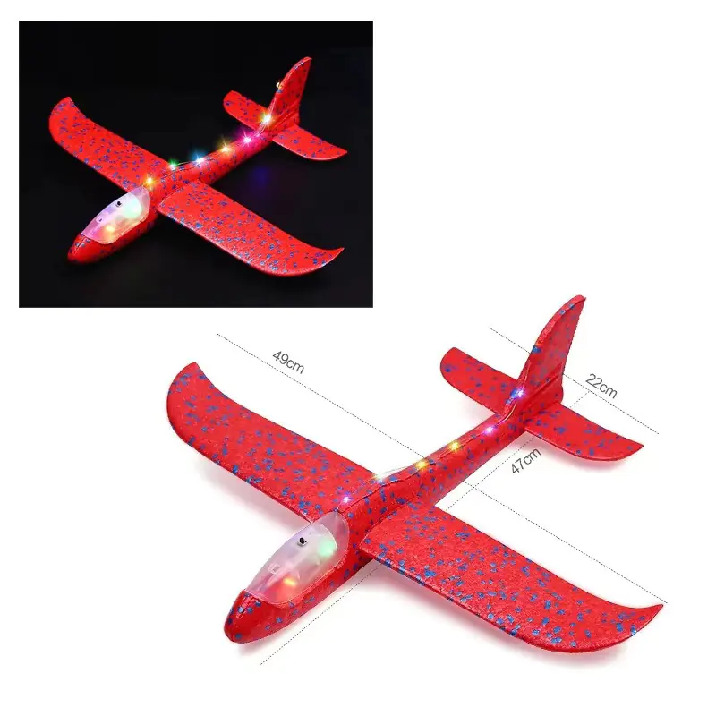 Самолет от стиропор със светлинни ефекти